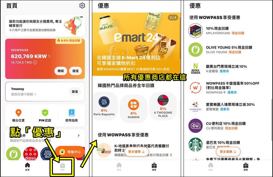 自由行工具｜詳盡教學~韓國現金卡「WOWPASS卡」換匯儲值匯率最好，結合T money交通卡，購物美食享現金回饋 @我在前往韓國旅遊的路上