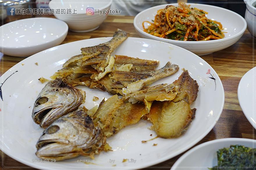 63)光州．光州松汀站｜光州七味韓定食「송정골」乾黃花魚,牛肉餅,醬蟹,涼拌泥蚶,肉餅一次擁有 @我在前往韓國旅遊的路上