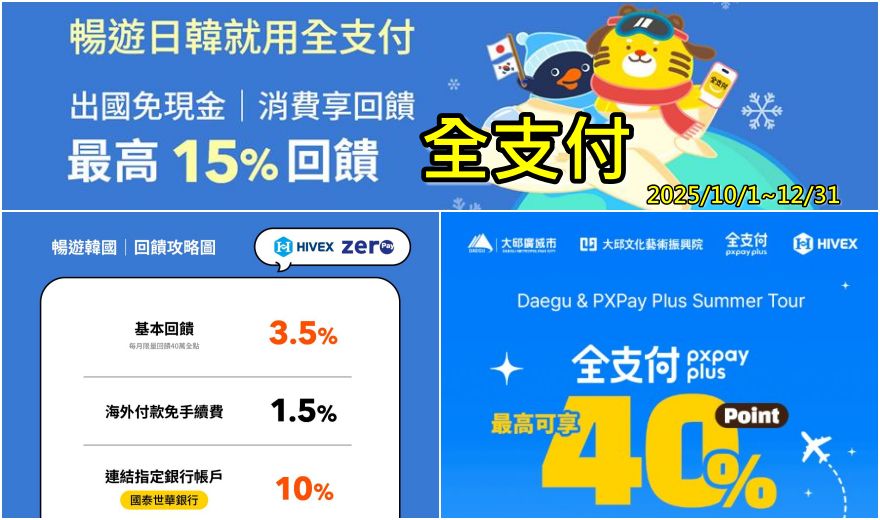 自由行工具｜韓國刷「全支付」，筆筆3.5%回饋無上限、零手續費，加碼整理在韓國台灣Pay、全支付、LINE Pay要用哪個 @我在前往韓國旅遊的路上