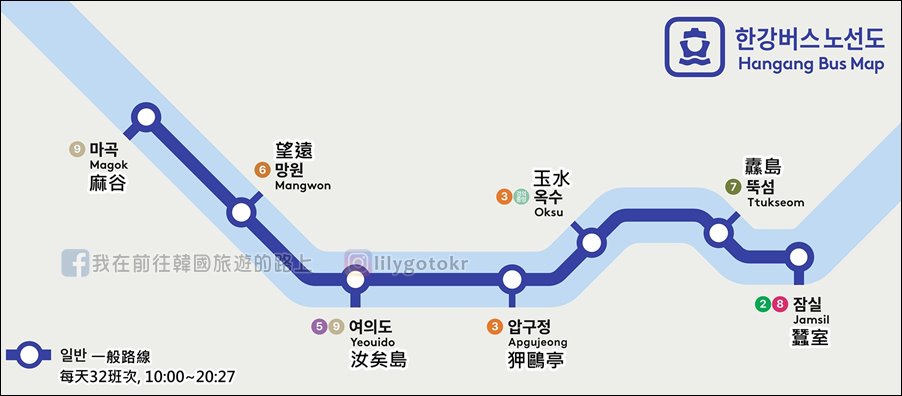 首爾交通｜新型水上交通「漢江巴士(한강버스)」附漢江巴士碼頭位置及路線 @我在前往韓國旅遊的路上