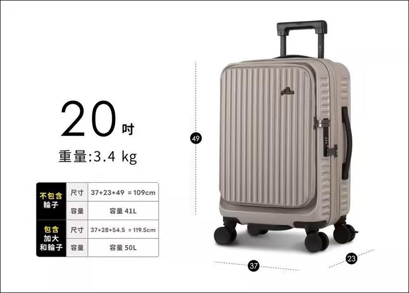 開箱｜【Arowana 亞諾納】前開河馬旅行箱，煞車輪、掛勾、拉鍊擴充、手機支架，通通有了！還贈透明保護套，破箱換新箱 @我在前往韓國旅遊的路上