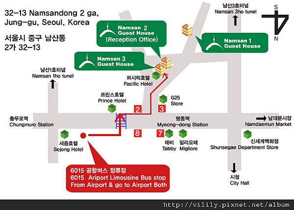 ② 首爾住宿．明洞｜交通非常方便之明洞「Namsan Guest House 3」 @我在前往韓國旅遊的路上